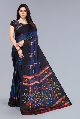 FABMORA Printed Daily Wear Chiffon, Georgette Saree(Multicolor)