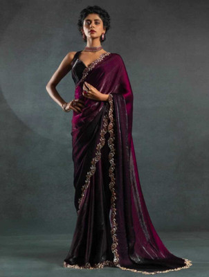 MISHTI ENTERPRISE Embellished Bollywood Chiffon Saree(Maroon)