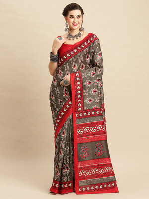 Divastri Printed Sambalpuri Silk Blend Saree(Multicolor)