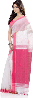 Desh Bidesh Striped, Self Design, Solid/Plain, Woven Handloom Handloom Pure Cotton, Cotton Silk Saree(Multicolor)