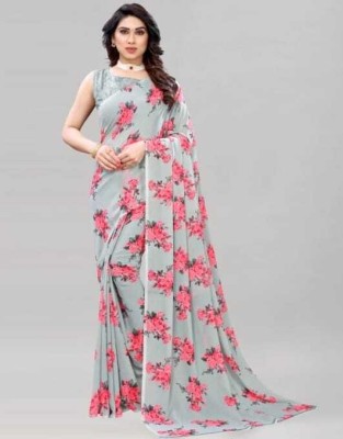 Shivchandraa Enterprise Printed Bollywood Georgette Saree(Grey)