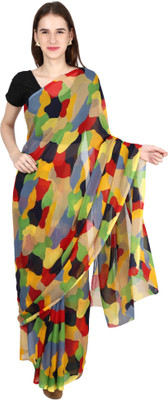 paras designer Printed Daily Wear Chiffon Saree(Multicolor)