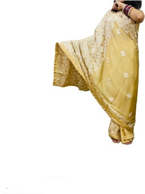 SHIKHA TRADERS Embroidered Daily Wear Crepe Saree(Gold)