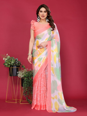 Vastram Enterprise Printed Bollywood Chiffon Saree(Magenta)