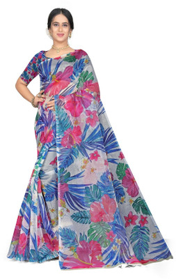 womensaree Printed Daily Wear Organza Saree(Multicolor)