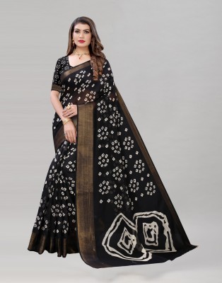 Samah Printed, Woven Narayanpet Cotton Silk, Cotton Blend Saree(Black)