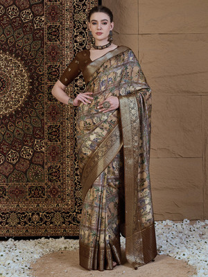ANOUK Woven Chinnalapattu Viscose Rayon Saree(Multicolor)