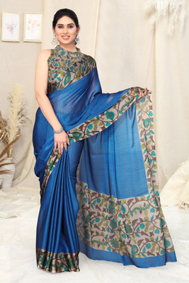 MIRCHI FASHION Printed, Floral Print Daily Wear Chiffon, Georgette Saree(Blue, Beige)