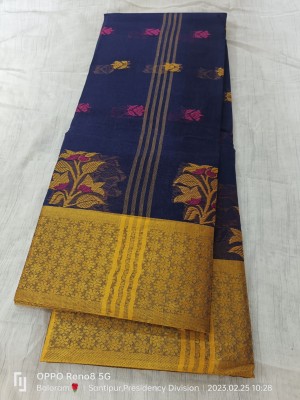 Balorampal Printed Tant Pure Cotton Saree(Blue)