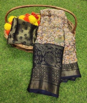 Sanjana Silk Paisley Bollywood Brasso Saree(Beige)