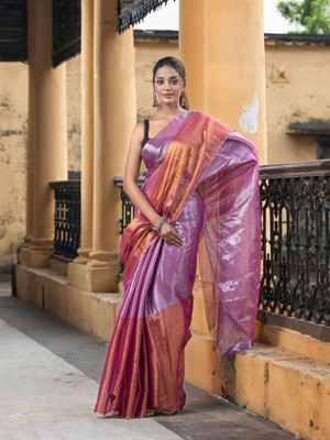 shringaar Self Design Handloom Tissue Saree(Multicolor)