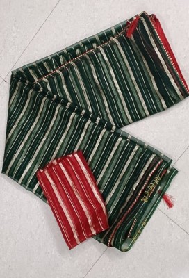 Kavita Creation Self Design Bollywood Organza Saree(Pack of 2, Green, Maroon)