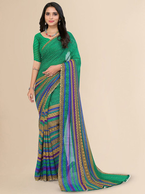 Moda Rapido Printed Daily Wear Georgette Saree(Green)