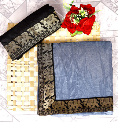 Dharam Creation Animal Print Bollywood Georgette Saree(Grey)
