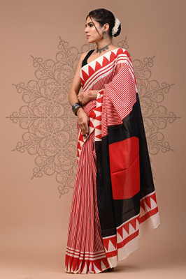 Shrijamyahamm Self Design Bollywood Chiffon Saree(Red)