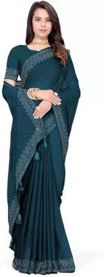 Suali Embellished Bollywood Georgette Saree(Blue)