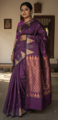 LATAANI Woven Banarasi Cotton Blend Saree(Multicolor)