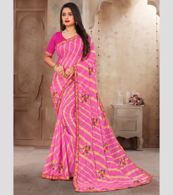 Laxmipati Sarees Printed Bollywood Chiffon Saree(Pink)