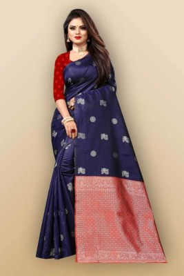 SVB Sarees Embellished Bandhani Pure Silk Saree(Blue)