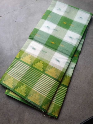 LOKENATH Floral Print Tant Pure Cotton Saree(Light Green)