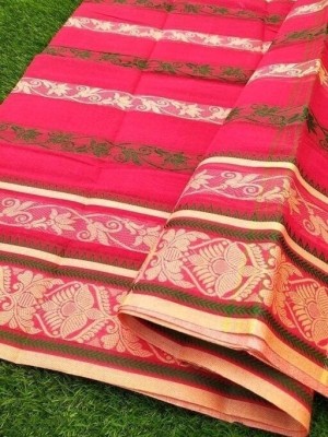 Parbati fashion Self Design Tant Pure Cotton Saree(Pink)