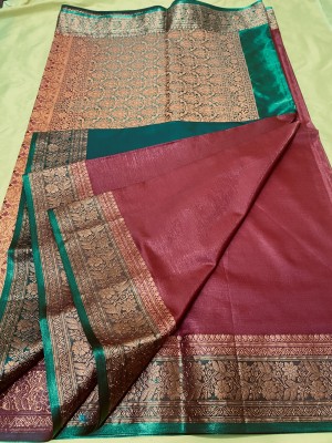 SHOPEEZY TEX FAB Woven Banarasi Silk Blend Saree(Maroon)