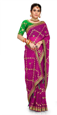 jayant creation Embroidered Bollywood Georgette Saree(Pink)