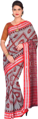 handloom paridhaan Printed Bollywood Pure Cotton Saree(Grey)
