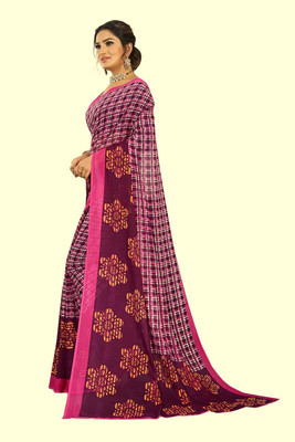 RUNAYA NX Printed Daily Wear Art Silk Saree(Pink)