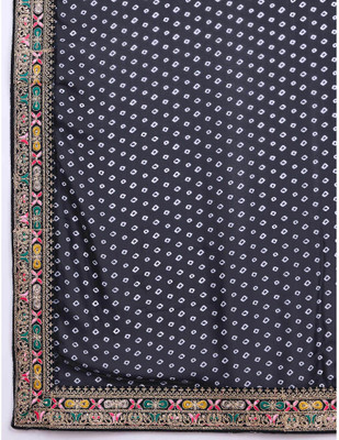 RUPAL CREATION Self Design Bandhani Georgette Saree(Black)