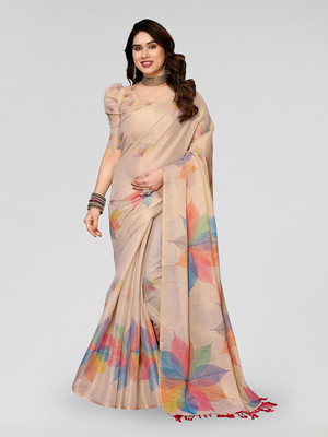 ANIRAV Printed Daily Wear Chanderi Saree(Multicolor)