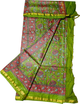 Manikant Handloom Digital Print Bhagalpuri Cotton Silk Saree(Multicolor)