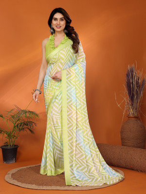 Moda Rapido Printed Daily Wear Satin Saree(Yellow)