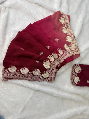 Sanjana Silks Embellished Bollywood Chanderi Saree(Maroon)