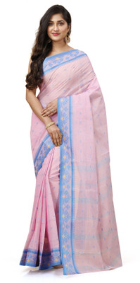 SUBHO SAREE CENTRE Woven, Self Design Tant Pure Cotton Saree(Pink)