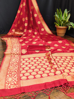 Kanooda Prints Woven Patola Jacquard Saree(Multicolor)