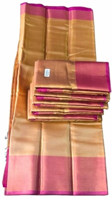 Rabbaniya Woven, Solid/Plain Bollywood Pure Silk Saree(Gold)