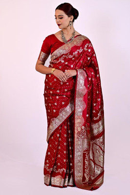 Sample Woven Banarasi Pure Silk Saree(Maroon)