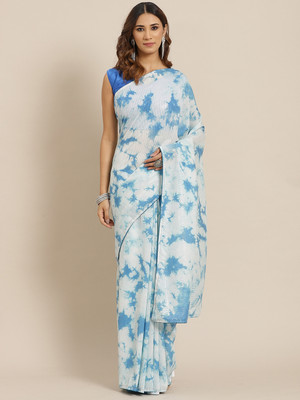 Divastri Printed Bollywood Polyester Saree(Blue)