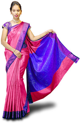 Spewim Woven Banarasi Art Silk Saree(Red)