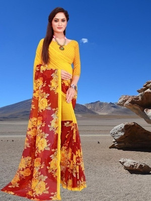 Saadhvi Embroidered Bollywood Georgette Saree(Multicolor)
