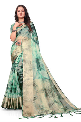 Aarunika LGF Dyed Bollywood Organza Saree(Green)