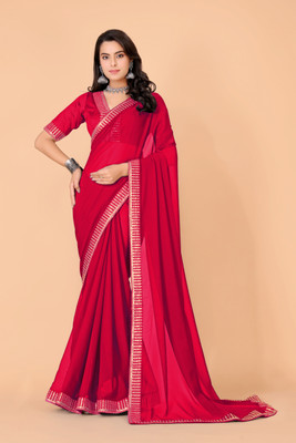 ANANT DESIGNER STUDIO Embroidered Bollywood Georgette Saree(Red)