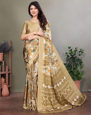 Divastri Printed Bollywood Tussar Silk Saree(Yellow)