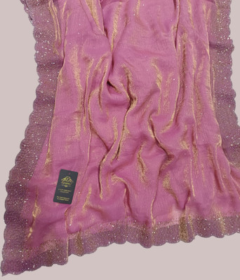 fashionSai Self Design Bollywood Chiffon Saree(Pink)