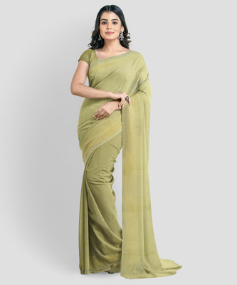 Vedantu Embellished Bollywood Chiffon Saree(Yellow)