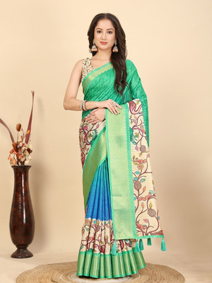 J6 Designers Floral Print Daily Wear Art Silk Saree(Multicolor)