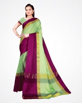 Saadhvi Woven Kanjivaram Pure Silk Saree(Light Green)