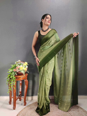 Riddhi textile Hub Ombre Bollywood Georgette Saree(Green)