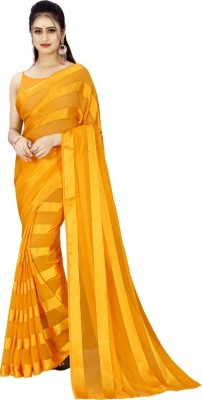 Urmila Striped Bandhani Georgette Saree(Yellow)